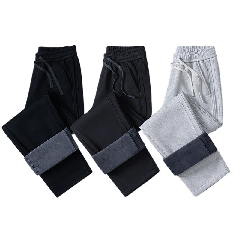2025 Winter Men's Fleece Straight Track Pants