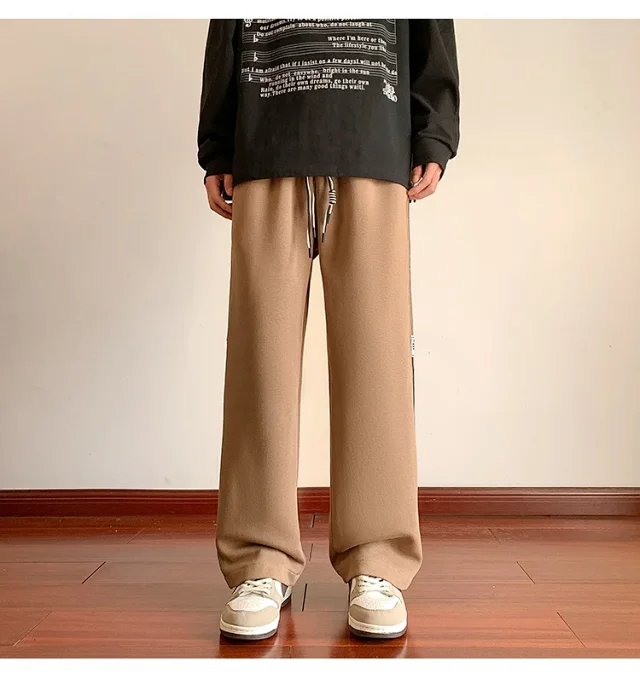 Japanese Oversize Men's Spring Retro Stripe Pants Detail