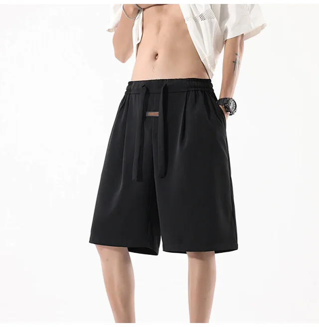 Men's Summer Printed Ice Silk Beach Shorts Detail