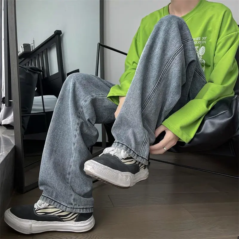 Retro Hong Kong Style Men's Loose Wide - leg Oversize Pants