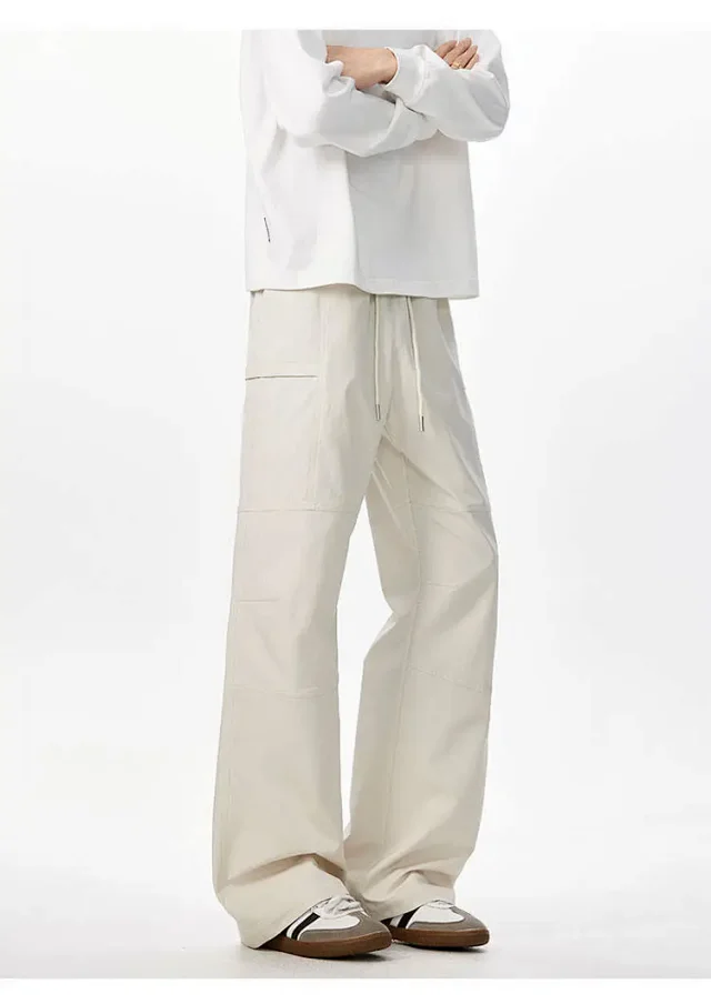 Beige Retro Cargo Pants - Men's Autumn New Detail