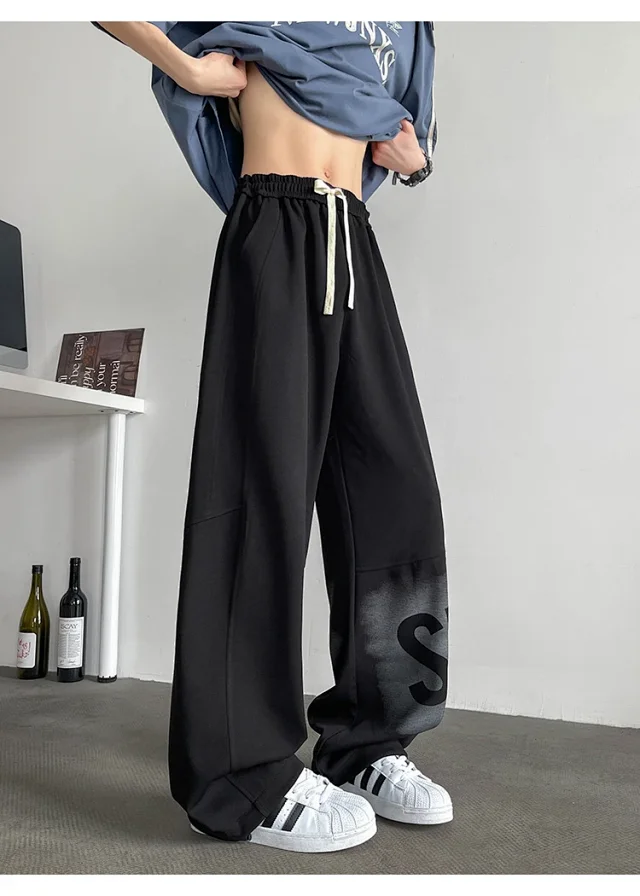 Men's Loose Straight Sweatpants Detail