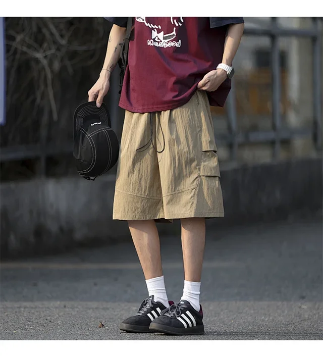 Men's Summer Ice Silk Parachute Shorts Detail