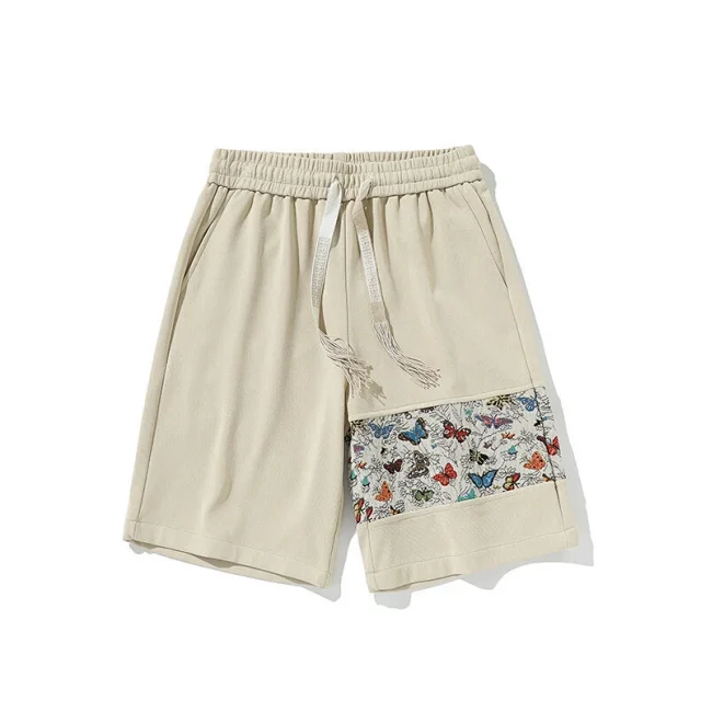 Men's Chinese Style Embroidery Sports Shorts Detail