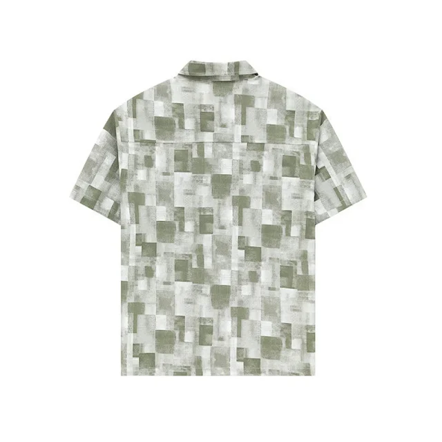 Men's Soft Cotton Plaid Short-Sleeve Shirt Set Detail