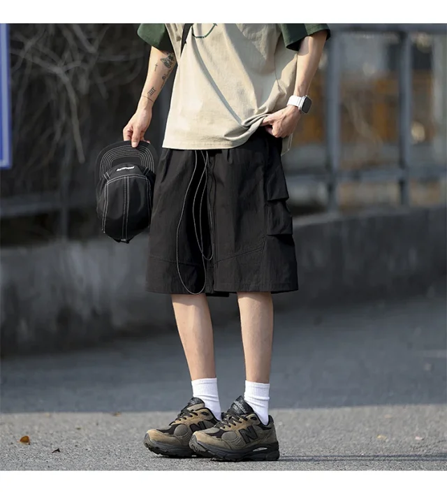 Men's Summer Ice Silk Parachute Shorts Detail