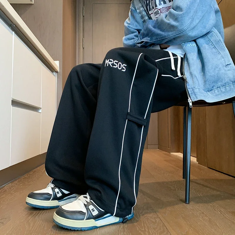 Vintage Embroidered Straight Sweatpants