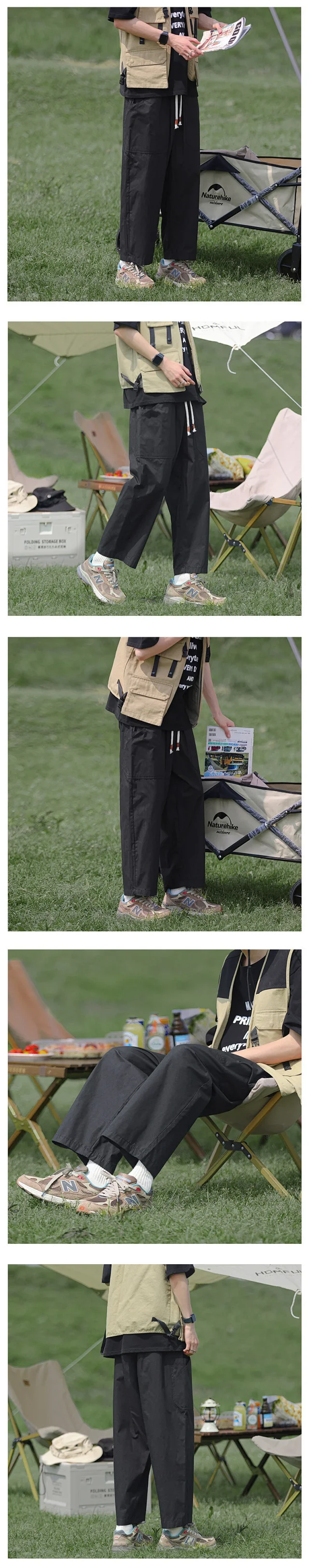 Men's Summer Thin Japanese Style Cotton Joggers Detail