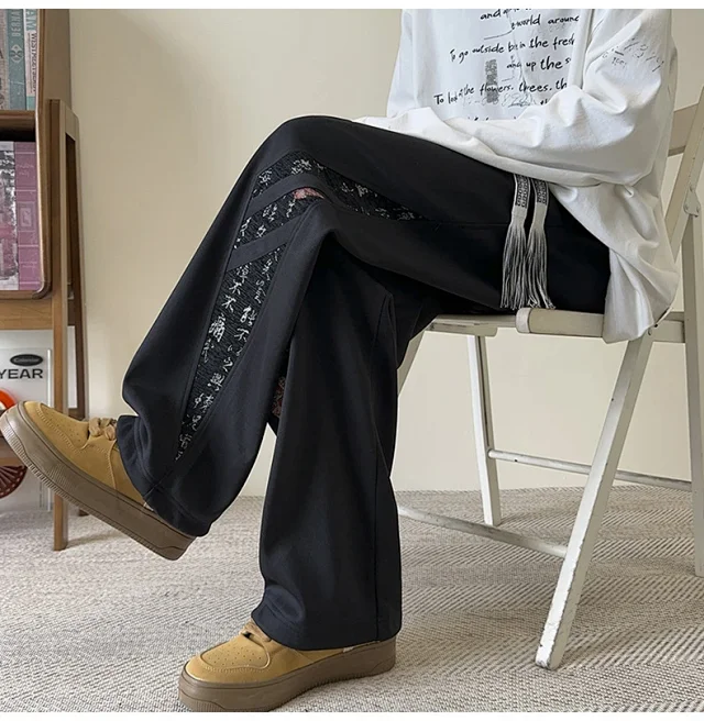 Men's Chinese Style Straight Sweatpants Detail
