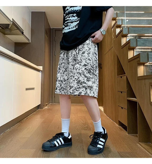 Men's Trendy Brand Black Shorts with Big Pockets Detail