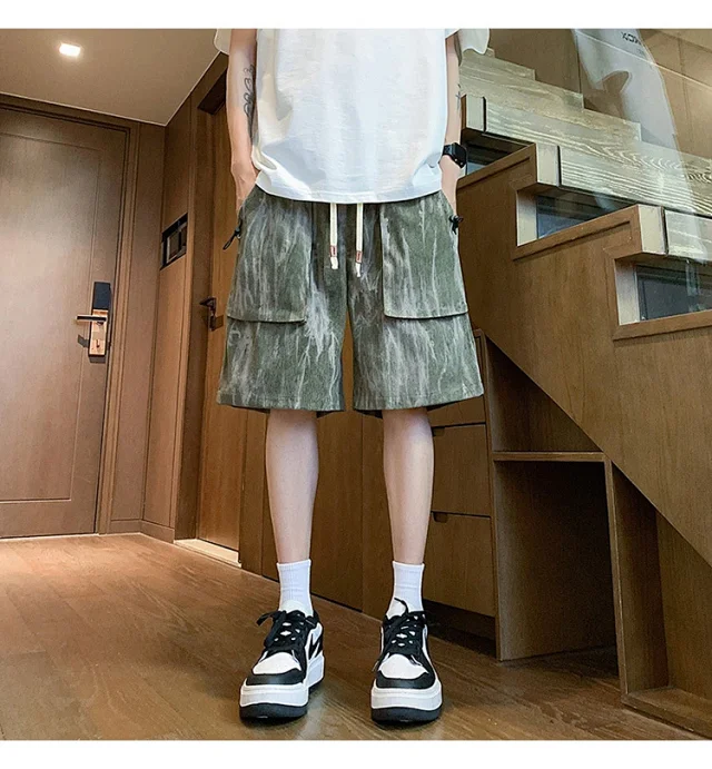 Men's Black Shorts with Pockets Detail
