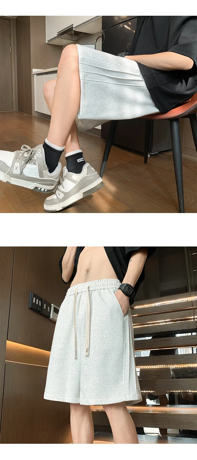 Men's Loose Straight Summer Shorts Detail