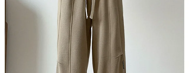 Men's Spring Vintage Khaki Oversize Sweatpants Detail
