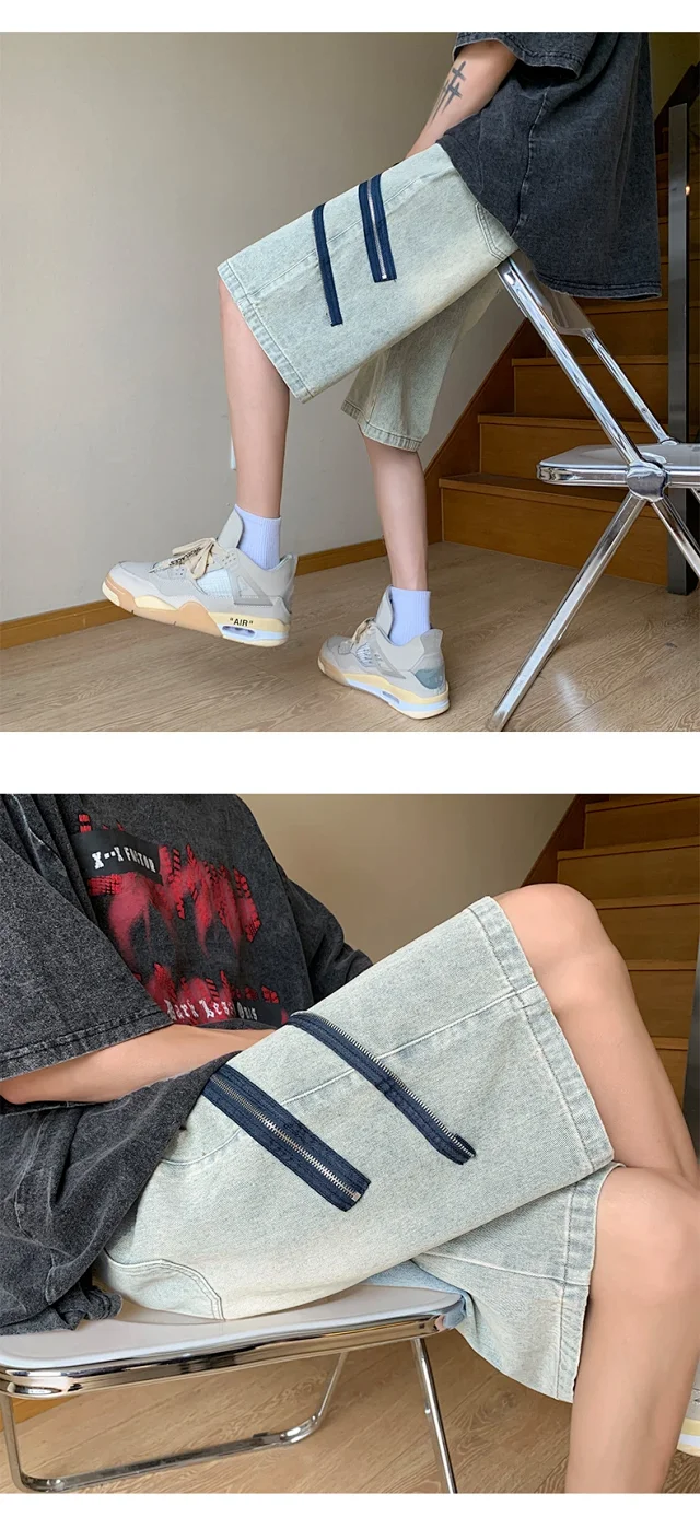 Stylish Streetwear Denim Shorts for Men Detail