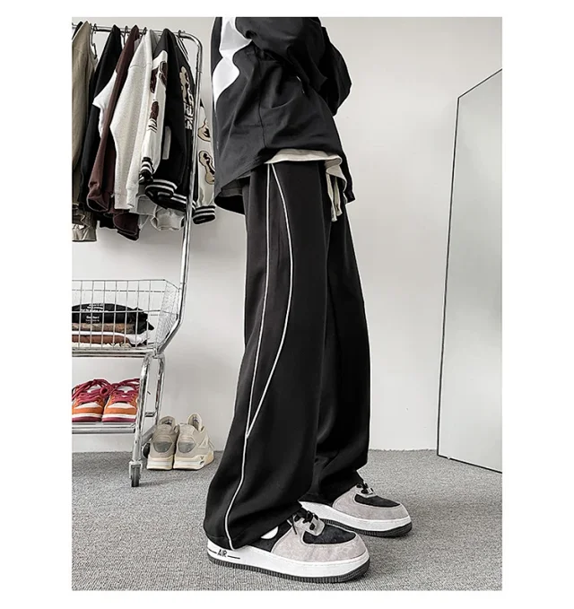 Japanese Oversize Men's Spring Wide-Leg Pants Detail