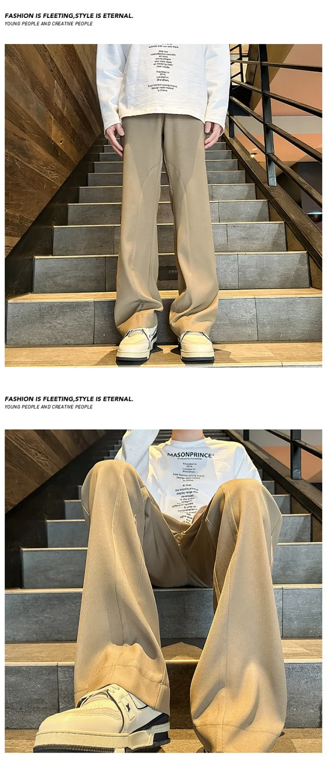 Men's Retro Wide-leg Pants Detail
