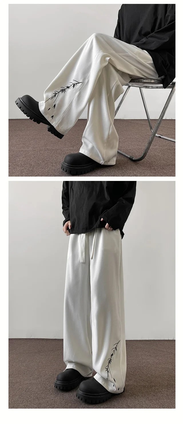 Men's Spring Retro Oversize Wide-Leg Pants Detail