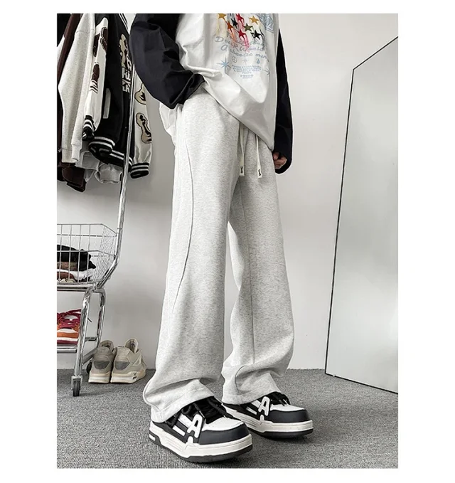 Japanese Oversize Men's Spring Wide-Leg Pants Detail