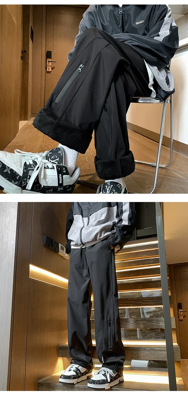 Men's Spring Fleece American Work Pants for Outdoor Detail