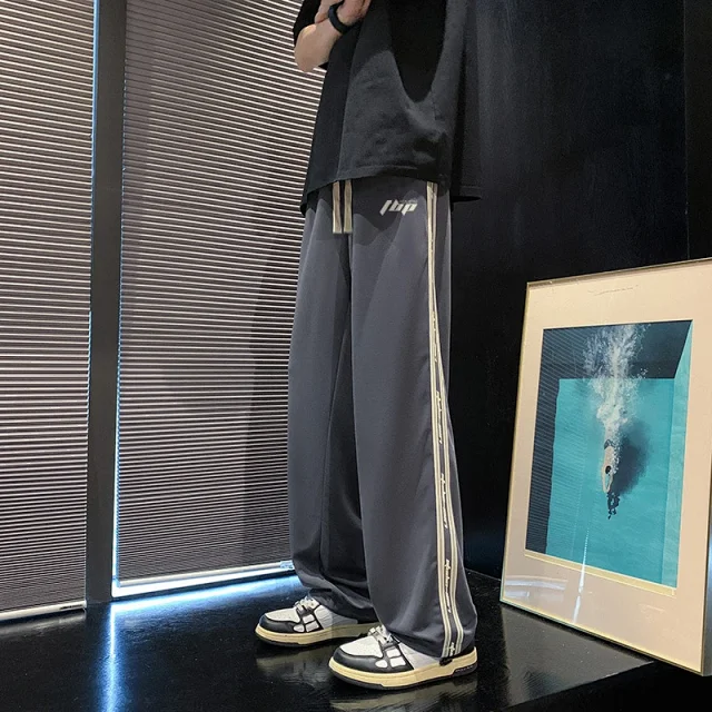 Men's Summer Loose Straight Leg Pants Detail