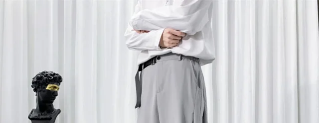 Men's Plus-Size Belted Summer Ice Silk Pants Detail