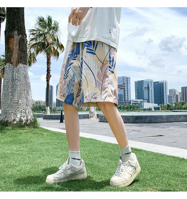 Men's Summer Thin Ice Silk Quick-dry Beach Pants Detail