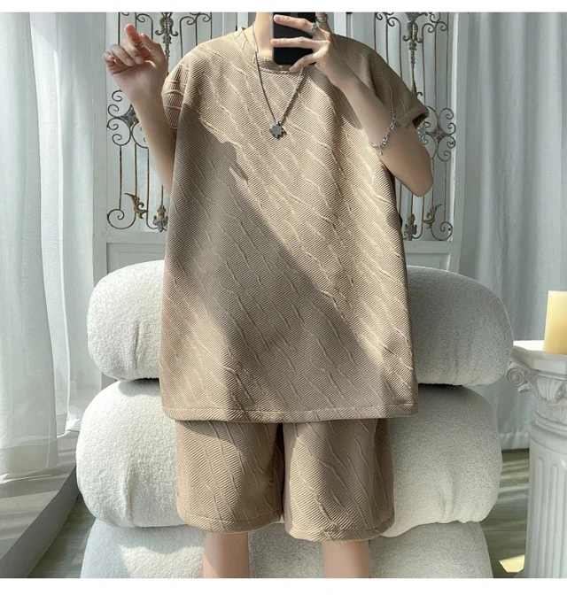 Men's Summer Loose Jacquard Sleeveless Set Detail