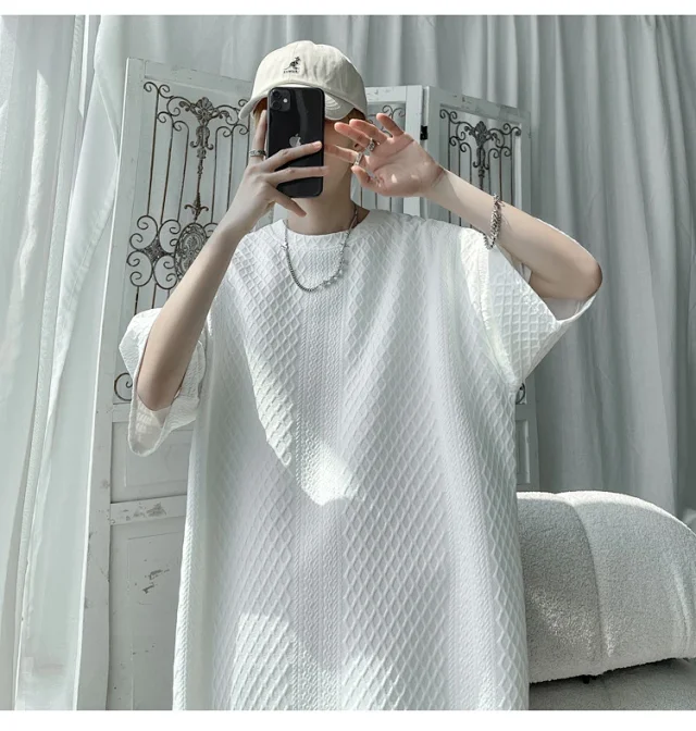 Men's Loose Jacquard T-shirt & Shorts Set Detail