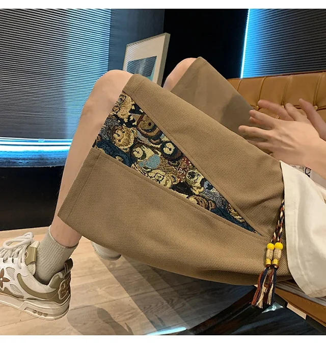 Men's 2025 Summer Embroidered Shorts with Cartoon Bear Detail