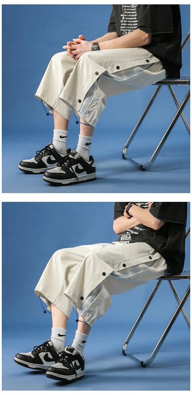 Men's 7/8th Casual Pants, Trendy & Loose Detail