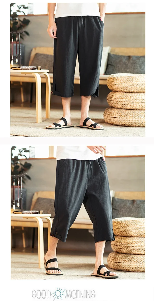 Men's Summer Linen Shorts Detail
