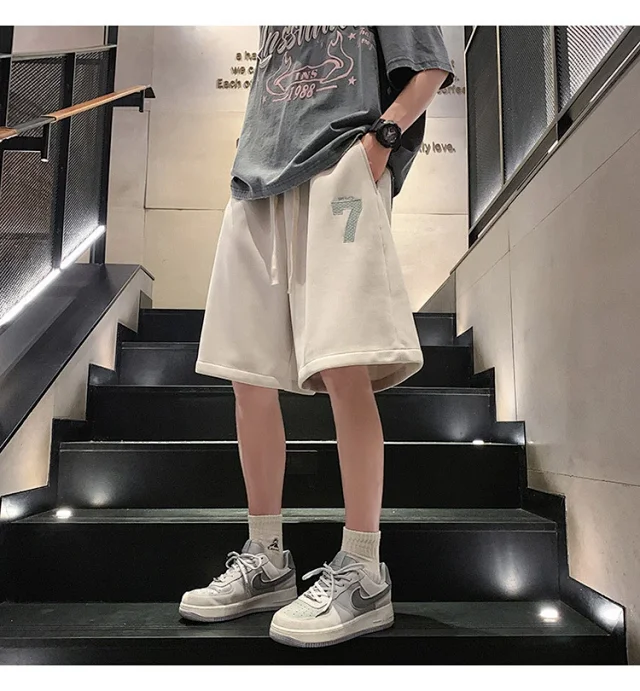 Embroidered American Shorts Men's Summer Detail