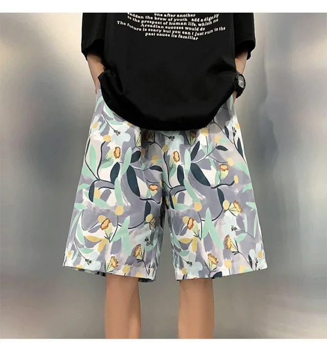 Men's Summer Thin Quick-dry Trendy Floral Beach Shorts Detail