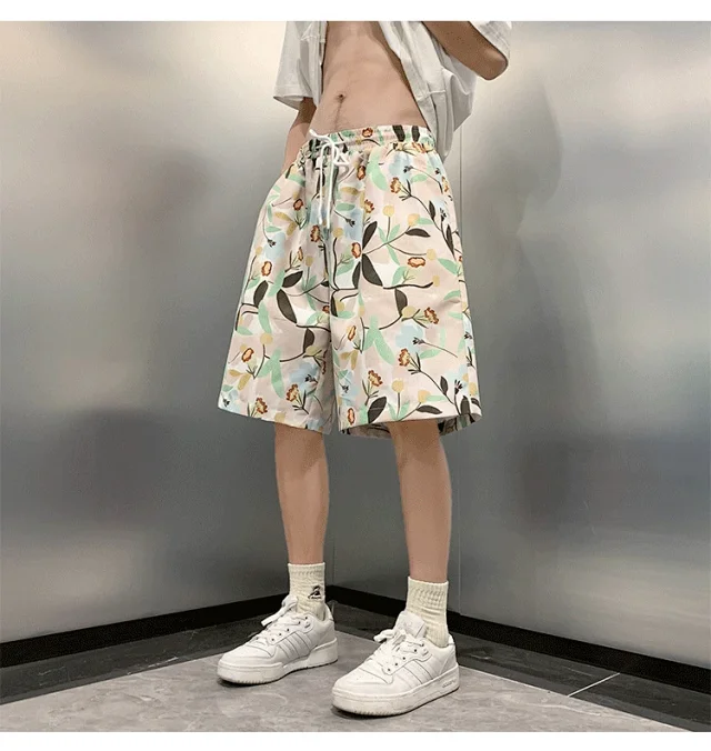 Men's Summer Thin Quick-dry Trendy Floral Beach Shorts Detail