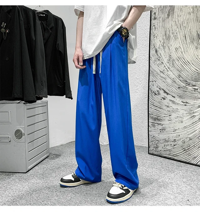 Men's Summer Ice Silk Casual Pants (Plus Size, Drawstring, Loose, High Street Style) Detail