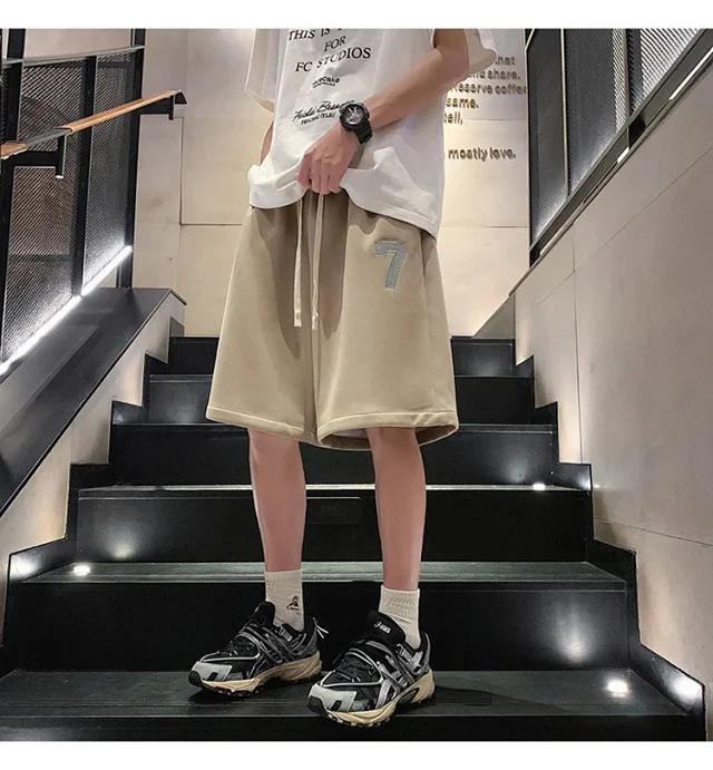 Embroidered American Shorts Men's Summer Detail