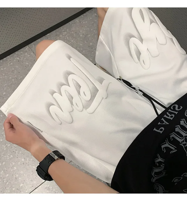 2025 Men's Foam Print American Shorts Detail