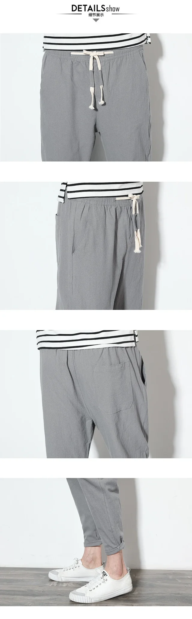 K352018 Cotton & Linen 9/10 Pants Detail