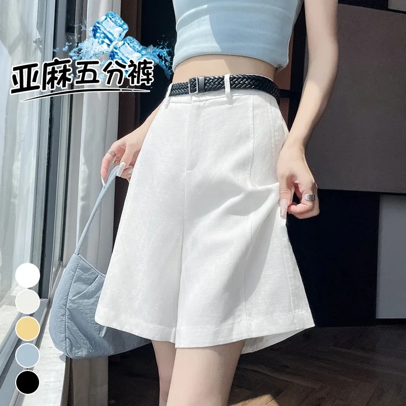 Japanese Retro Linen Suit Shorts for Women