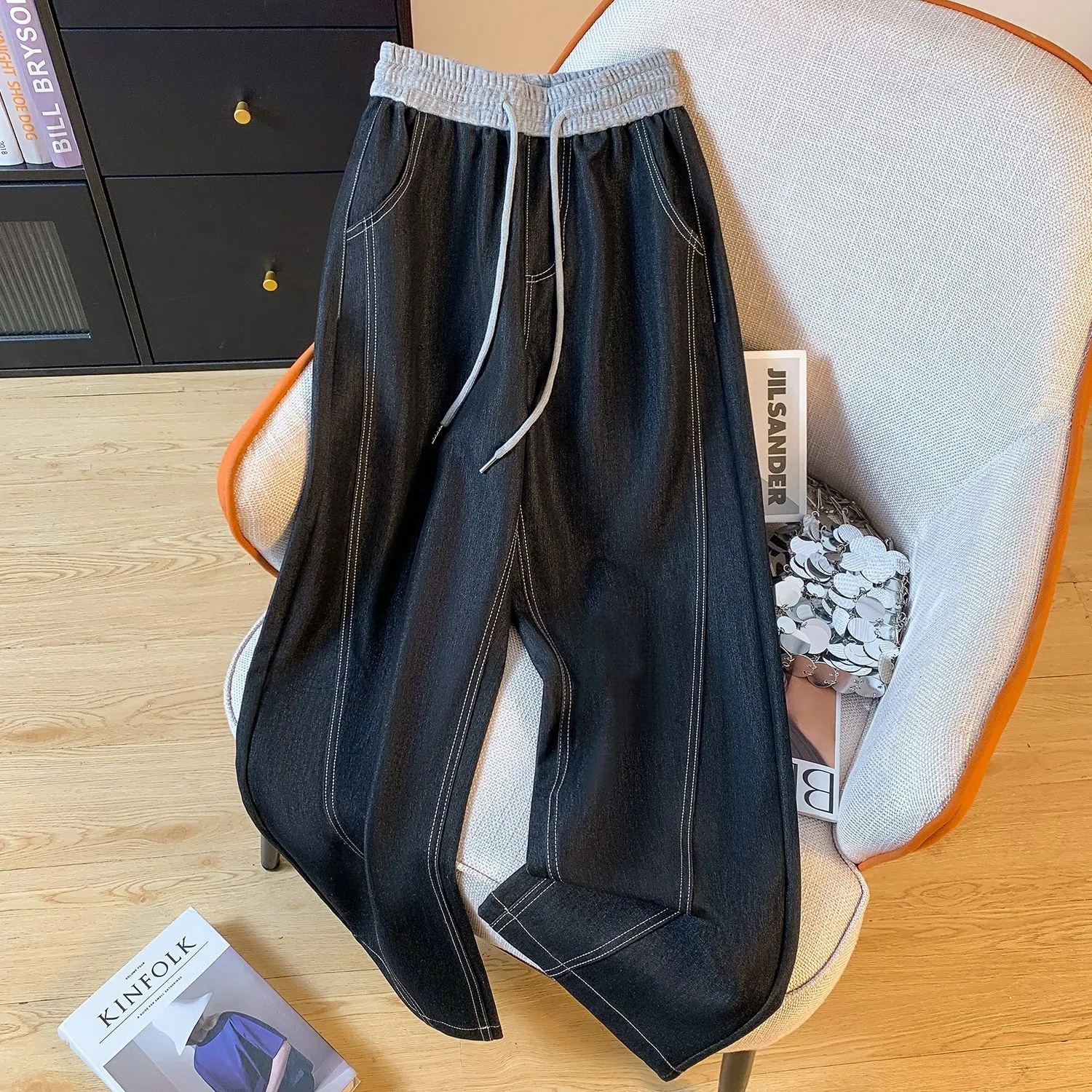 2025 Summer Tencel High-Waist Wide-Leg Pants