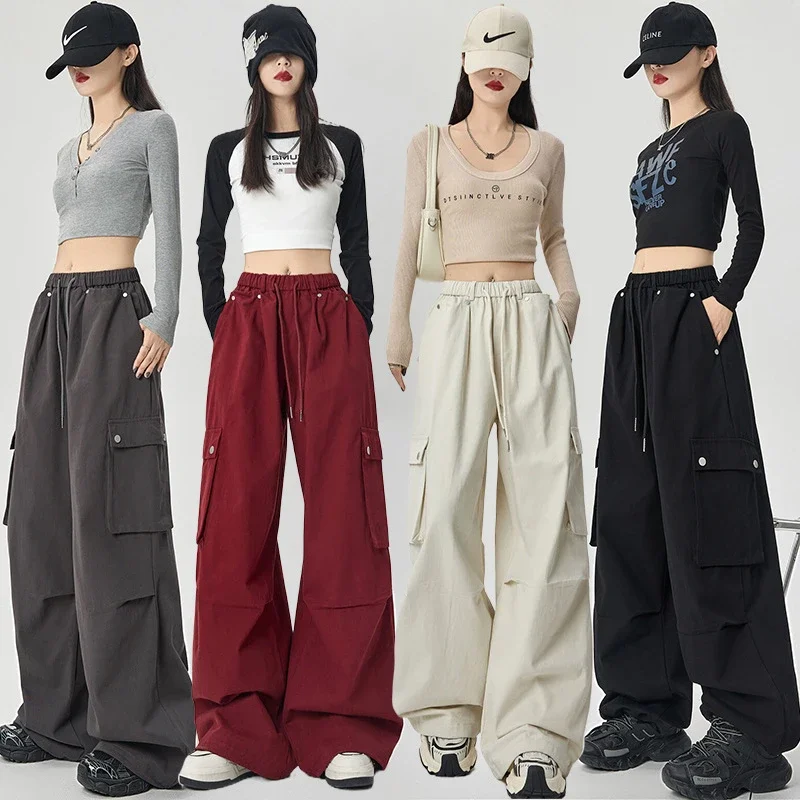 2025 Fall Women's American Streetwear Straight Cargo Pants