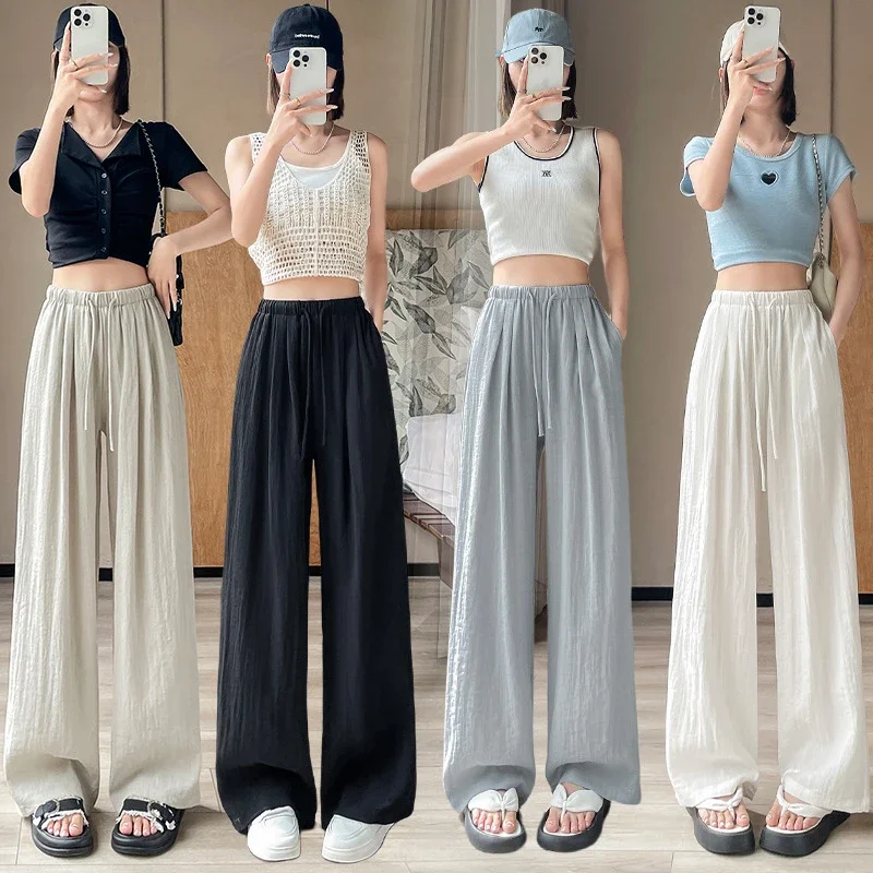 Women's Linen Wide-leg Pants