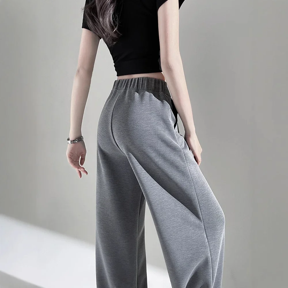 2025 Fall Cuprammonium Modal Air Layer Black Wide - leg Pants