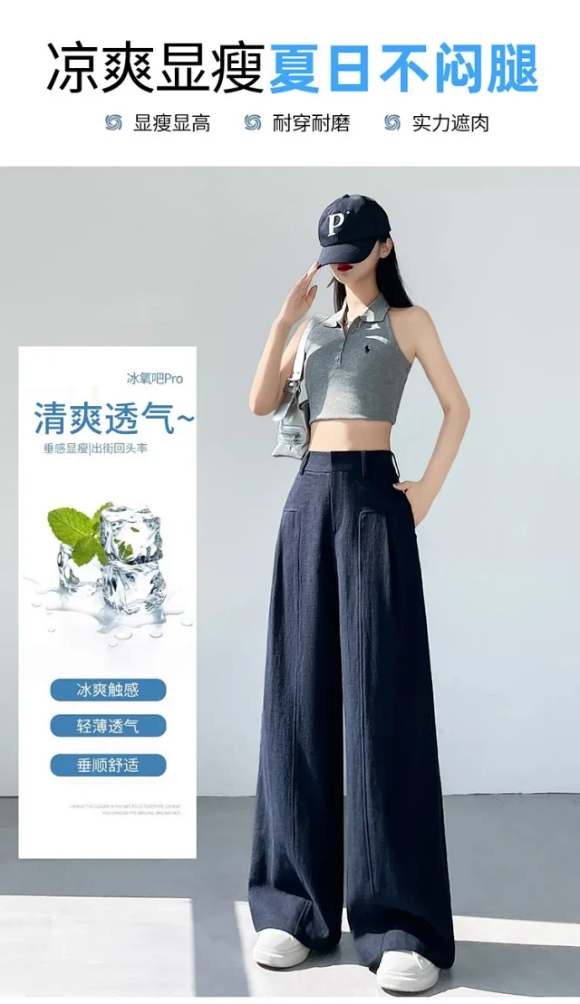 Linen Wide - Leg Pants for Women 2025 Detail