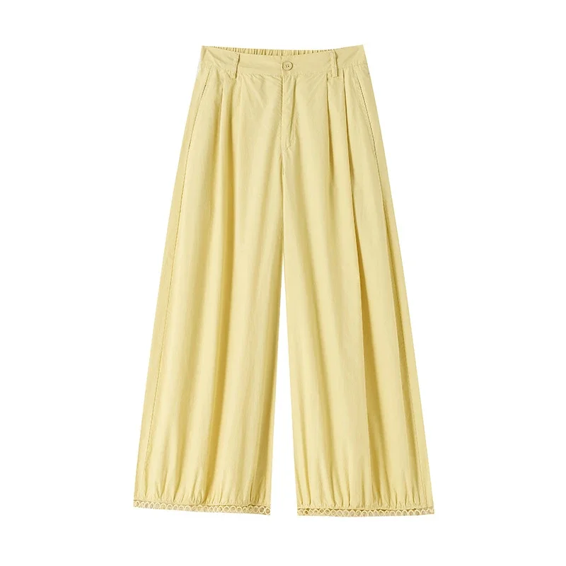 Ice Silk Lace Lantern Pants