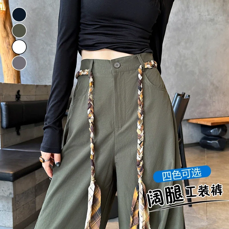 2025 Women's High-Waist Baggy Wide-Leg Cargo Pants