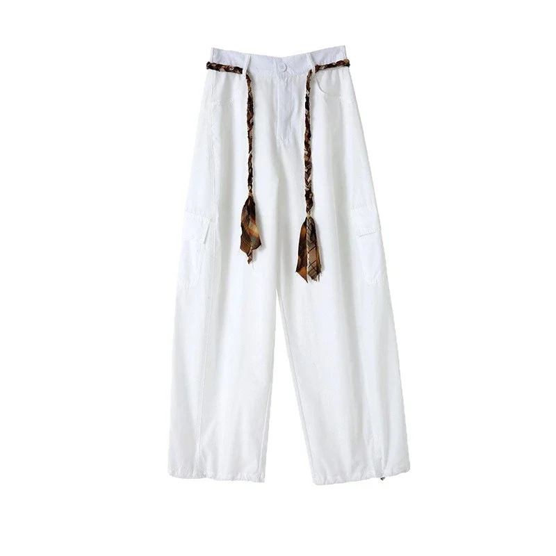 2025 Women's High-Waist Baggy Wide-Leg Cargo Pants