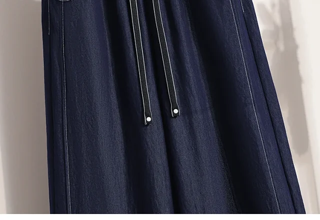 2025 Spring/Fall Lyocell Denim-Look Wide-Leg Pants for Women Detail