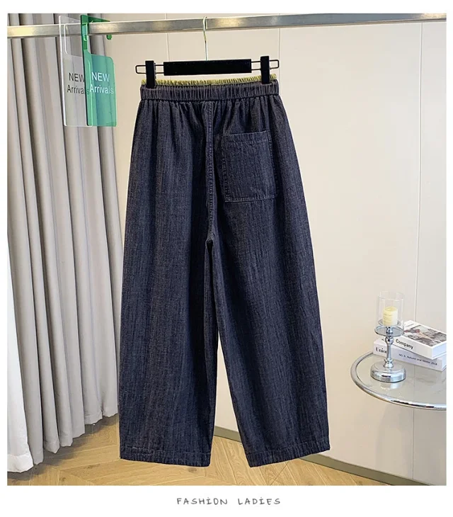 Loose Linen Granny Pants for Summer Detail