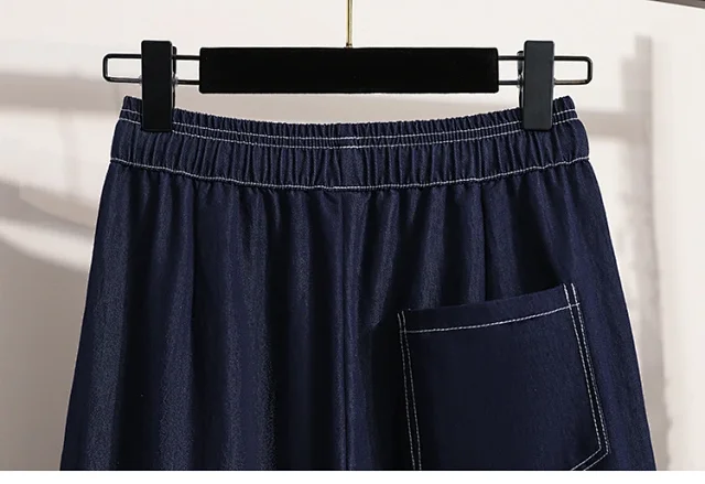 2025 Spring/Fall Lyocell Denim-Look Wide-Leg Pants for Women Detail